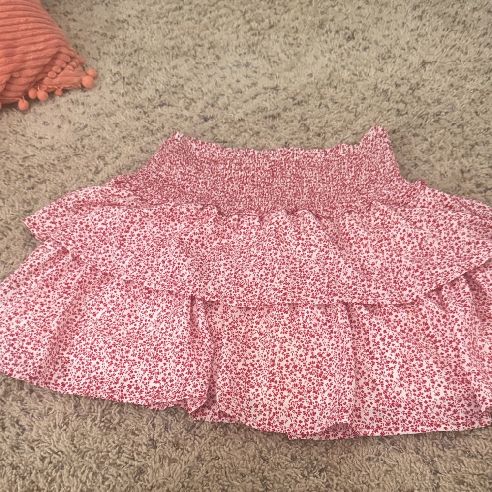 Floral Red Skirt